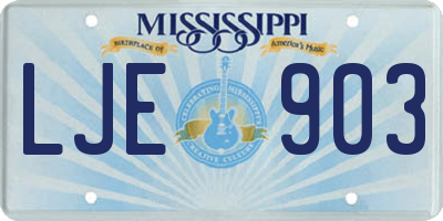 MS license plate LJE903