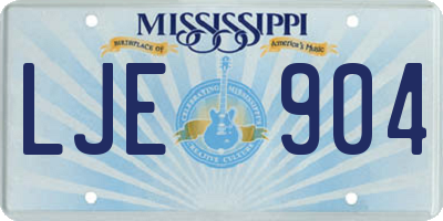 MS license plate LJE904
