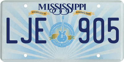 MS license plate LJE905