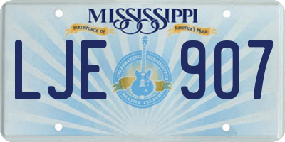 MS license plate LJE907