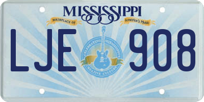MS license plate LJE908