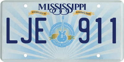 MS license plate LJE911