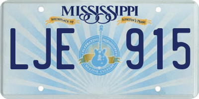 MS license plate LJE915