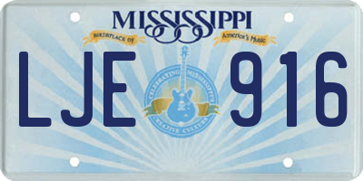 MS license plate LJE916