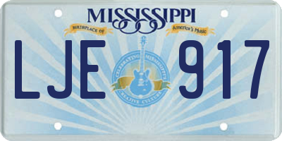 MS license plate LJE917