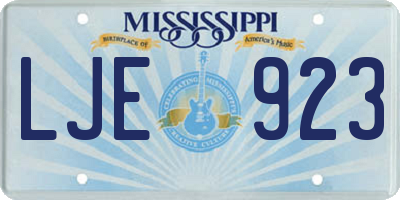 MS license plate LJE923