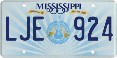 MS license plate LJE924