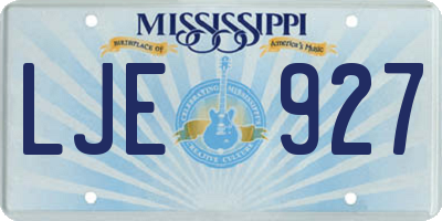 MS license plate LJE927