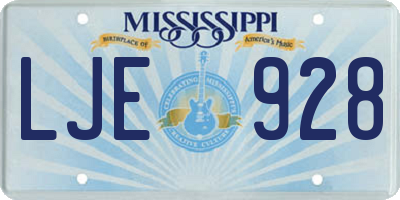 MS license plate LJE928