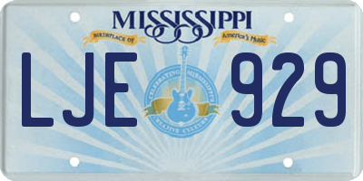 MS license plate LJE929