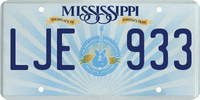 MS license plate LJE933