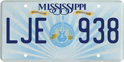 MS license plate LJE938