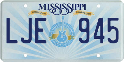 MS license plate LJE945