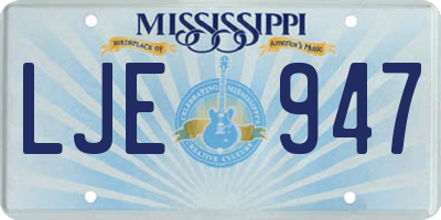 MS license plate LJE947