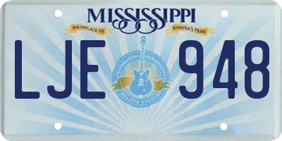MS license plate LJE948