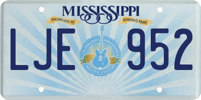 MS license plate LJE952