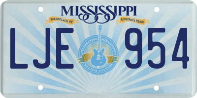 MS license plate LJE954