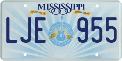 MS license plate LJE955