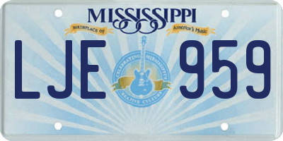 MS license plate LJE959