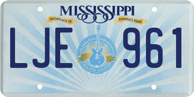 MS license plate LJE961