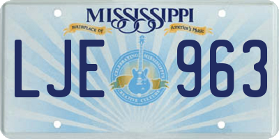 MS license plate LJE963