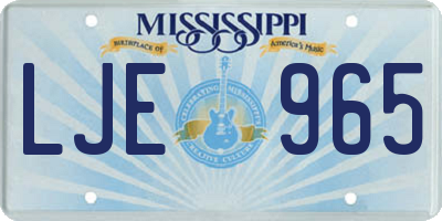 MS license plate LJE965