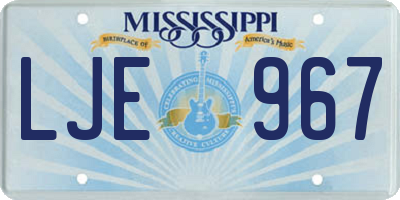 MS license plate LJE967