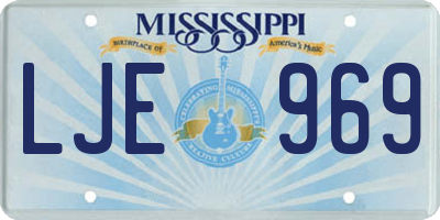 MS license plate LJE969