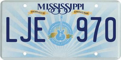 MS license plate LJE970
