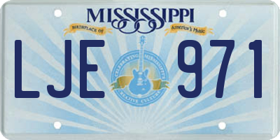 MS license plate LJE971