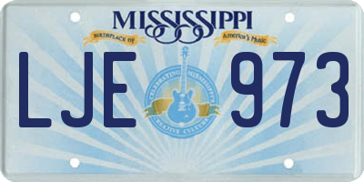 MS license plate LJE973