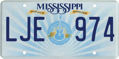 MS license plate LJE974