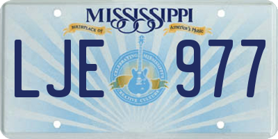 MS license plate LJE977