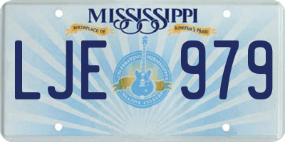MS license plate LJE979