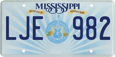 MS license plate LJE982