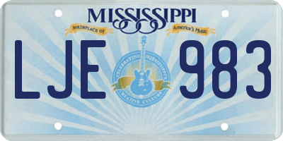 MS license plate LJE983