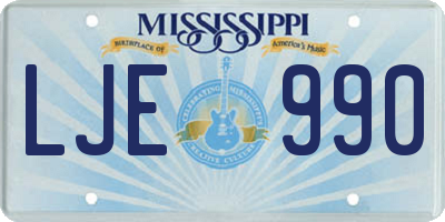 MS license plate LJE990