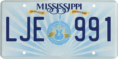MS license plate LJE991