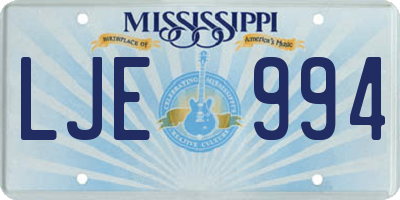 MS license plate LJE994
