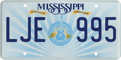 MS license plate LJE995