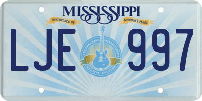 MS license plate LJE997