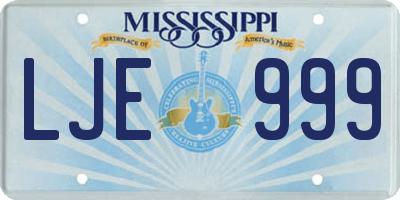 MS license plate LJE999