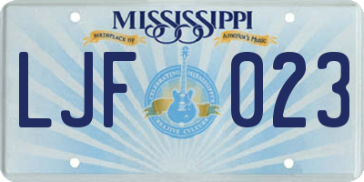 MS license plate LJF023
