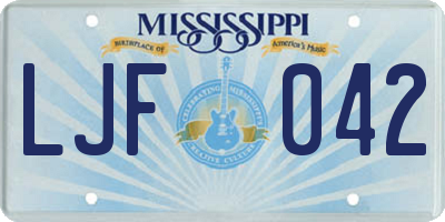 MS license plate LJF042