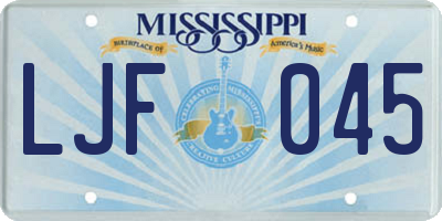 MS license plate LJF045