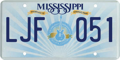 MS license plate LJF051