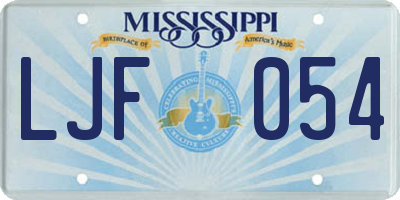 MS license plate LJF054