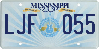MS license plate LJF055