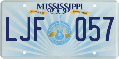 MS license plate LJF057