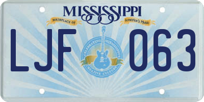 MS license plate LJF063